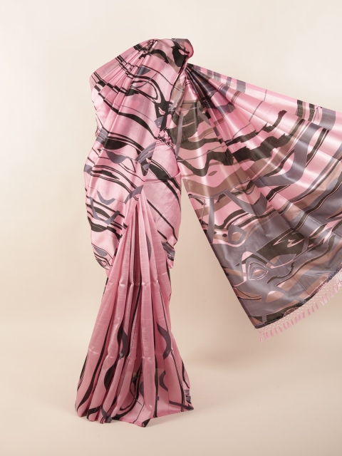 

Pothys Pink & Black Printed Saree
