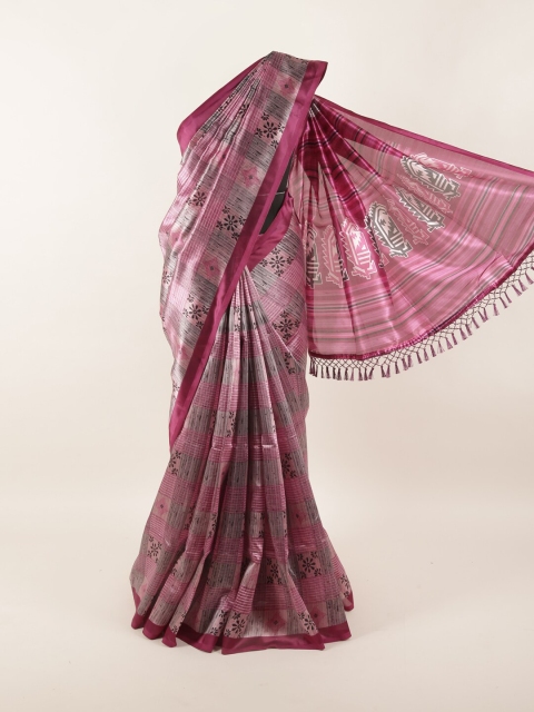 

Pothys Pink & Black Printed Saree