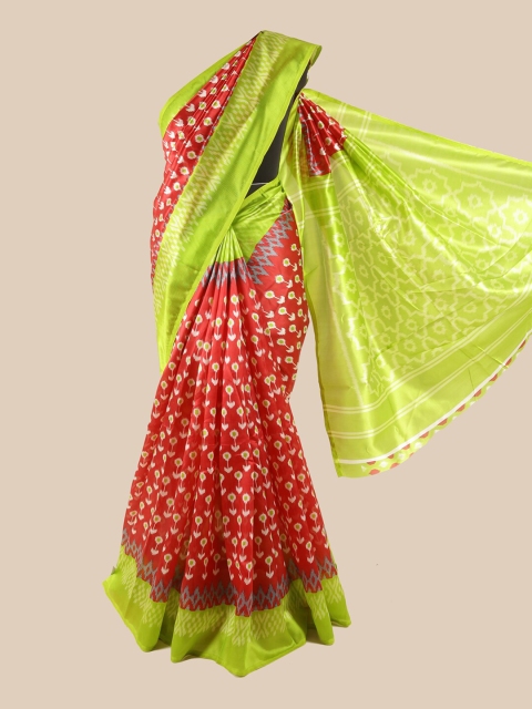 

Pothys Red & Green Floral Saree