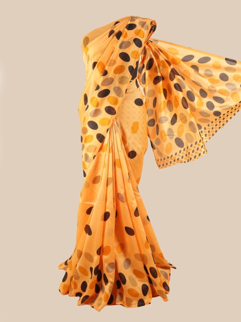 

Pothys Orange & Black Printed Saree