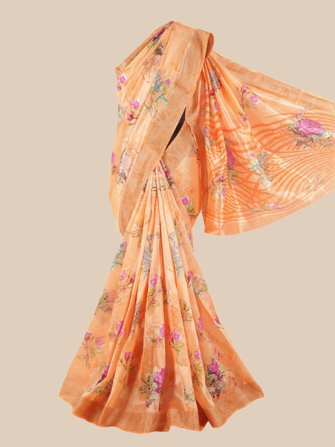 

Pothys Orange & Pink Floral Saree