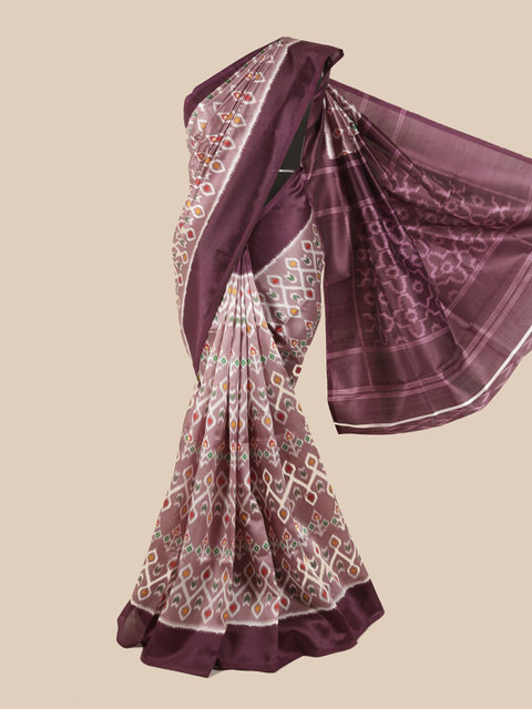 

Pothys Mauve & White Printed Saree