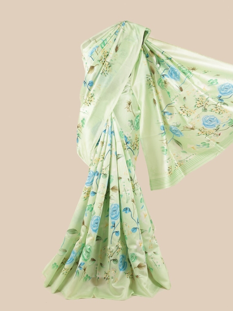 

Pothys Green & Blue Floral Saree