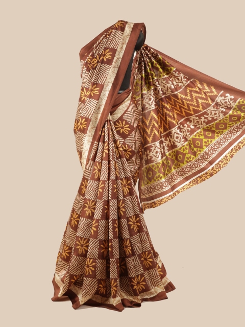 

Pothys Brown & Beige Floral Saree