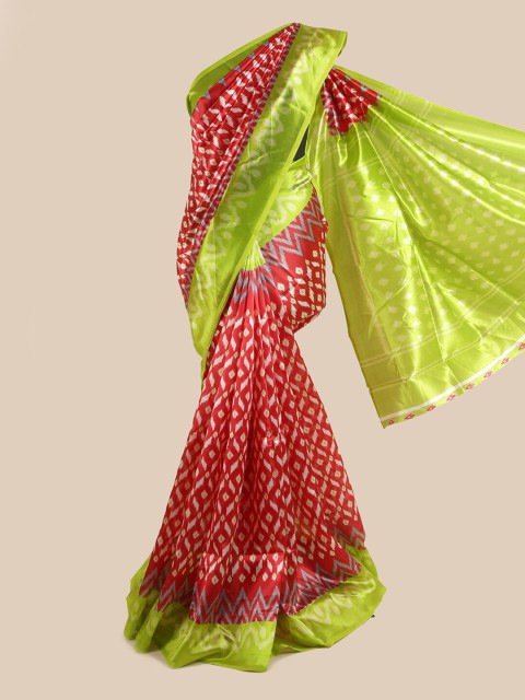 

Pothys Red & Green Printed Saree