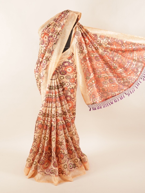 

Pothys Orange & Brown Printed Saree