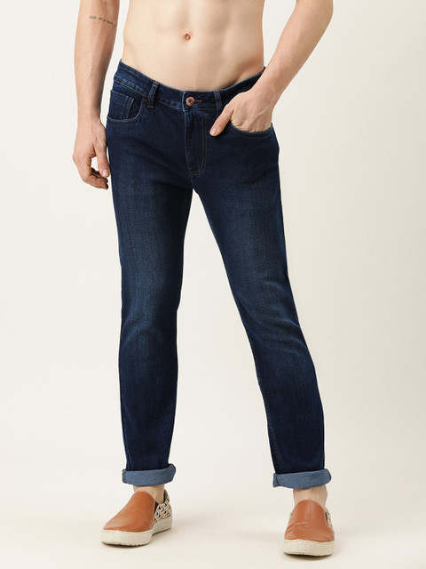 

Flying Machine Men Navy Blue Micheal Slim Tapered Fit Light Fade Stretchable Jeans