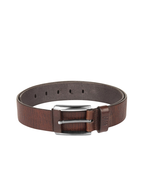 

echt Men Brown Textured Leather Belt