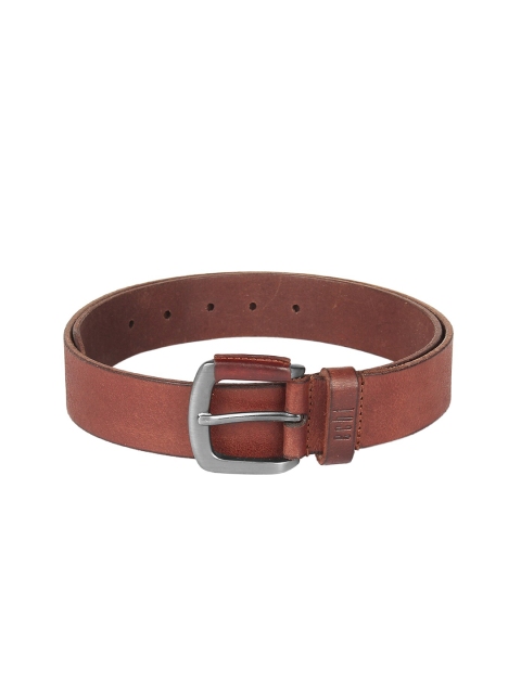 

echt Men Tan Brown Textured Leather Belt