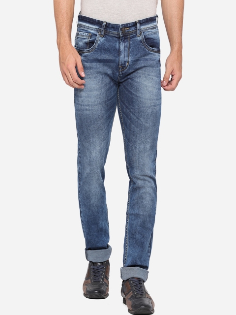 

Greenfibre Men Blue Narrow Fit Highly Distressed Heavy Fade Stretchable Jeans