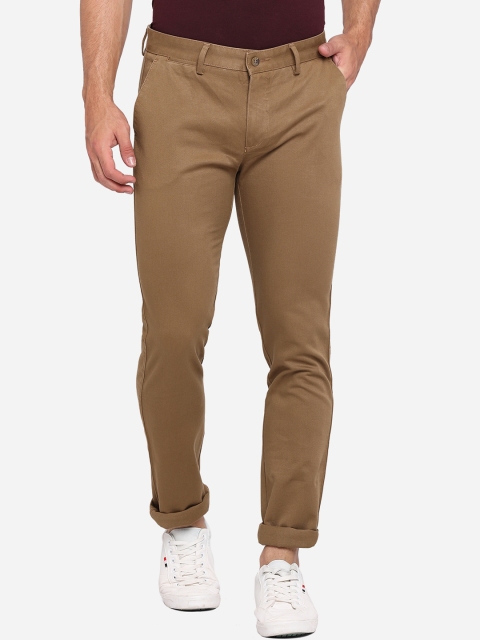 

Greenfibre Men Brown Slim Fit Pure Cotton Chinos Trousers