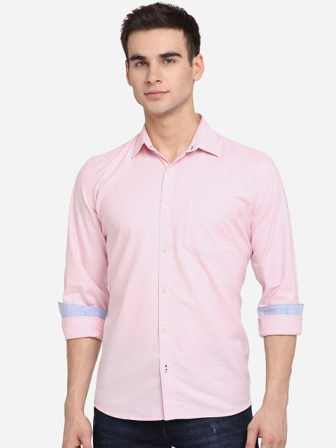 

Greenfibre Men Pink Slim Fit Opaque Pure Cotton Casual Shirt