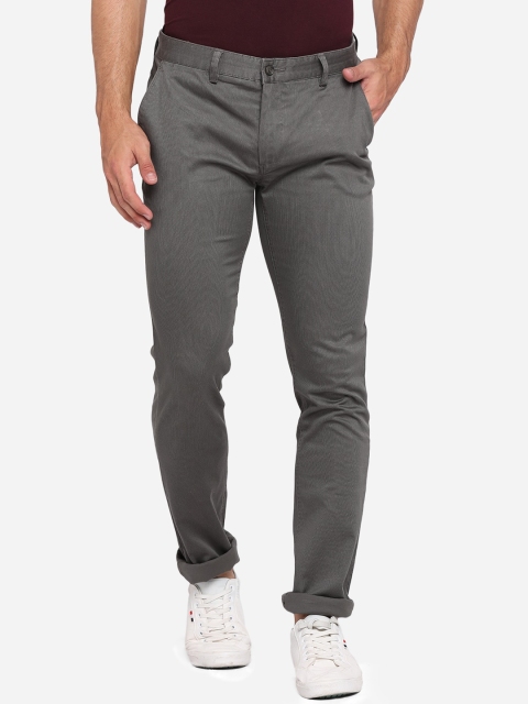 

Greenfibre Men Grey Slim Fit Pure Cotton Trousers