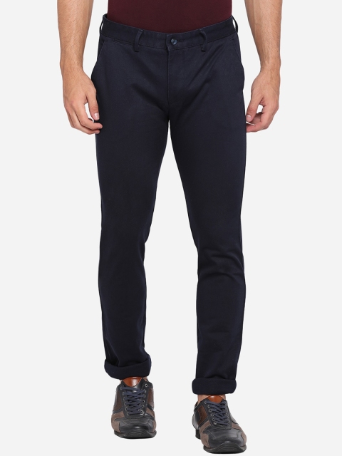 

Greenfibre Men Navy Blue Slim Fit Chinos Trousers