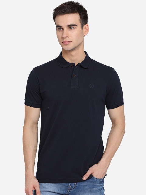 

Greenfibre Men Navy Blue Polo Collar Slim Fit T-shirt