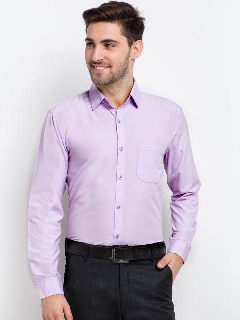 

JAINISH Men Purple Solid Cotton Formal Shirt