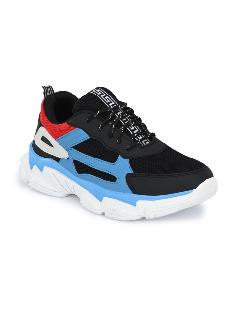 

mr wonker Men Black & Blue Colourblocked Sneakers