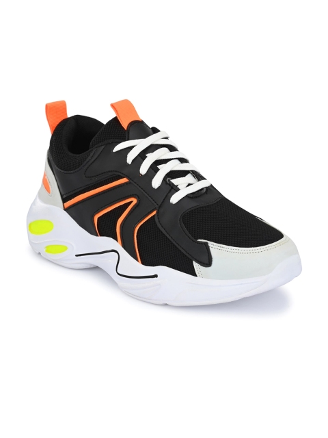 

mr wonker Men Black Colorblocked Sneakers