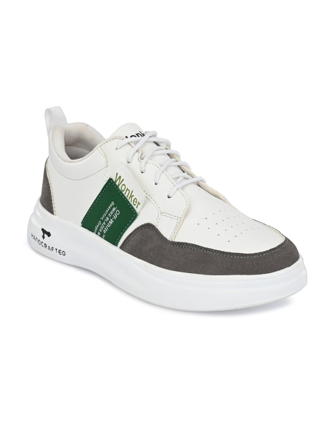 

mr wonker Men White & Grey Colourblocked Sneakers