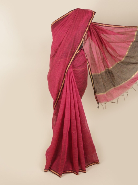 

Pothys Magenta & Black Zari Silk Cotton Saree
