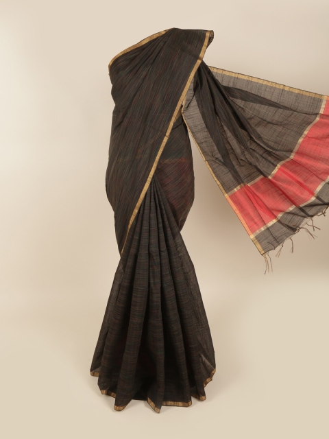 

Pothys Brown & Pink Zari Silk Cotton Saree