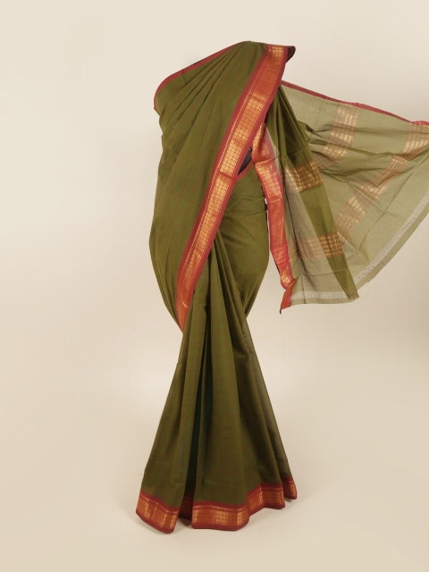 

Pothys Green & Red Zari Pure Cotton Saree