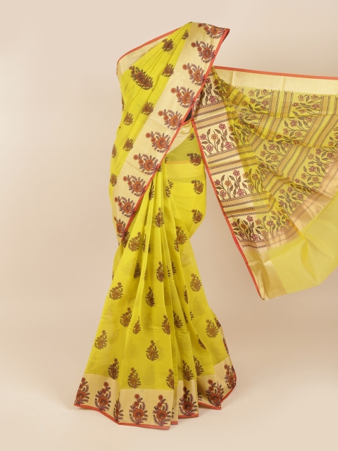 

Pothys Green & Red Ethnic Motifs Silk Cotton Saree
