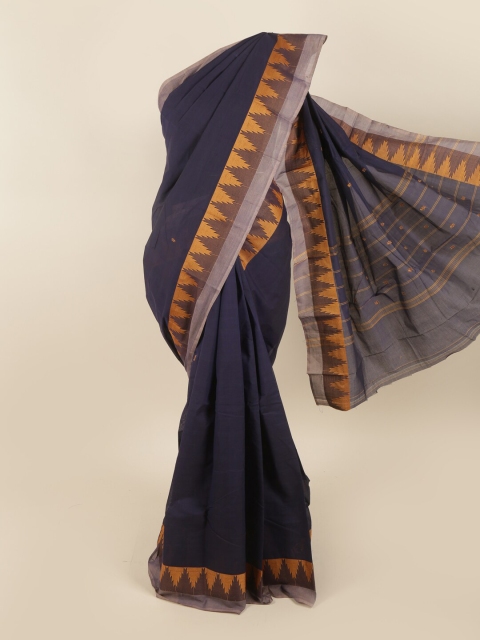 

Pothys Navy Blue & Purple Pure Cotton Saree