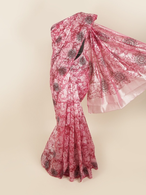

Pothys Magenta & Black Silk Cotton Saree
