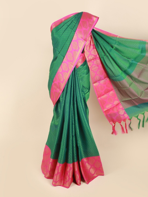 

Pothys Green & Pink Woven Design Zari Saree