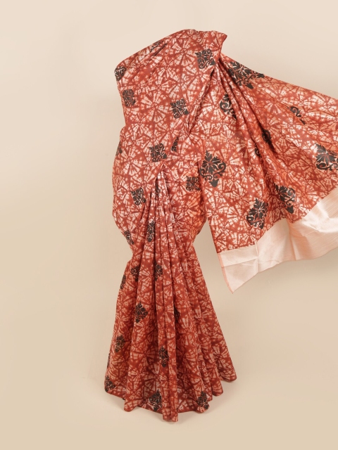 

Pothys Rust & Black Tussar Saree