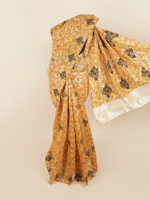 

Pothys Mustard & Grey Tussar Saree
