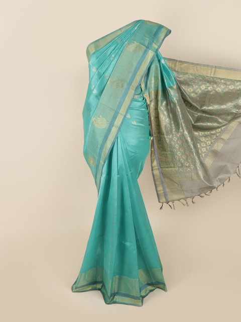 

Pothys Blue Ethnic Motifs Zari Silk Cotton Saree