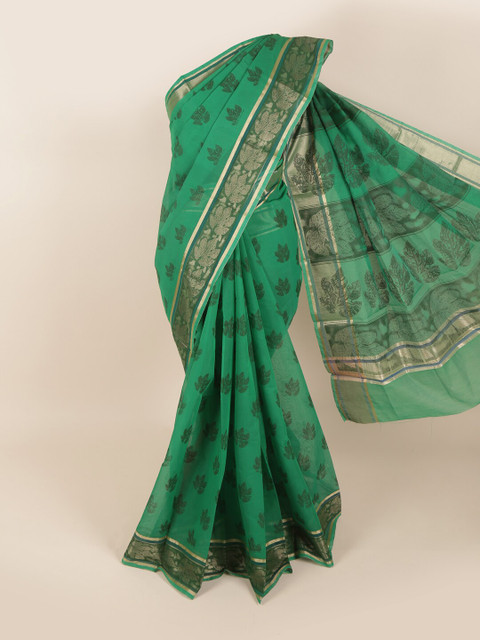 

Pothys Green Ethnic Motifs Silk Cotton Saree