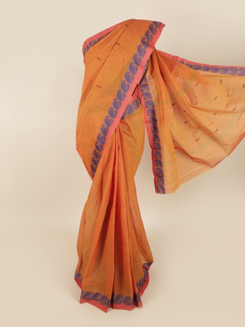 

Pothys Mustard & Blue Pure Cotton Saree