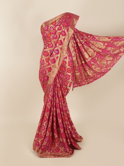 

Pothys Magenta & Gold-Toned Woven Design Zari Art Silk Saree