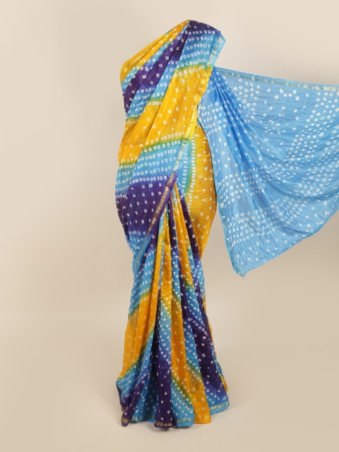 

Pothys Blue & Yellow Bandhani Zari Art Silk Saree