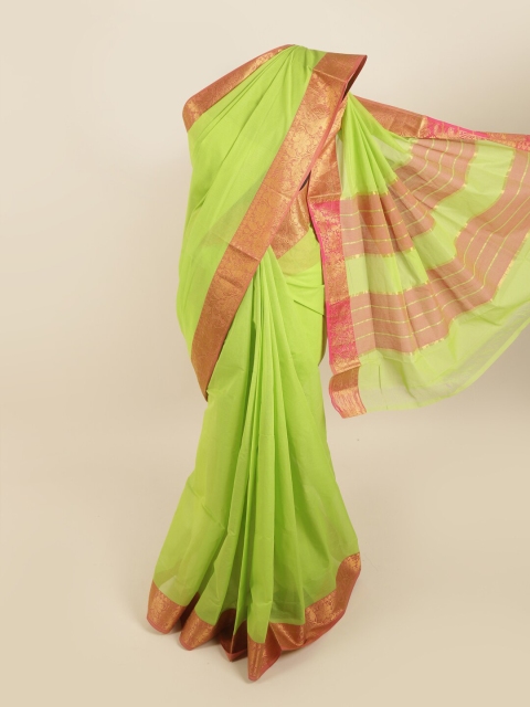 

Pothys Green & Pink Zari Pure Cotton Saree