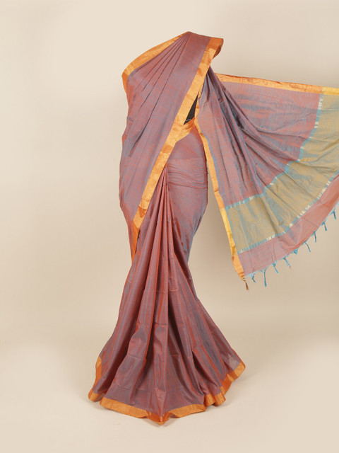 

Pothys Pink & Blue Silk Cotton Saree