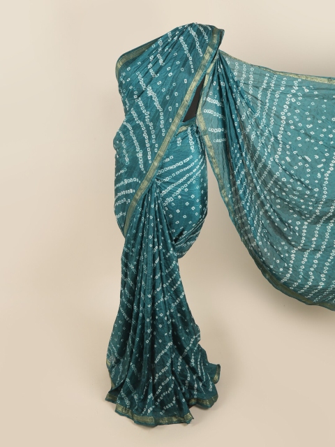 

Pothys Blue & White Bandhani Art Silk Saree