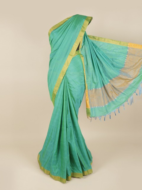 

Pothys Green & Yellow Silk Cotton Saree