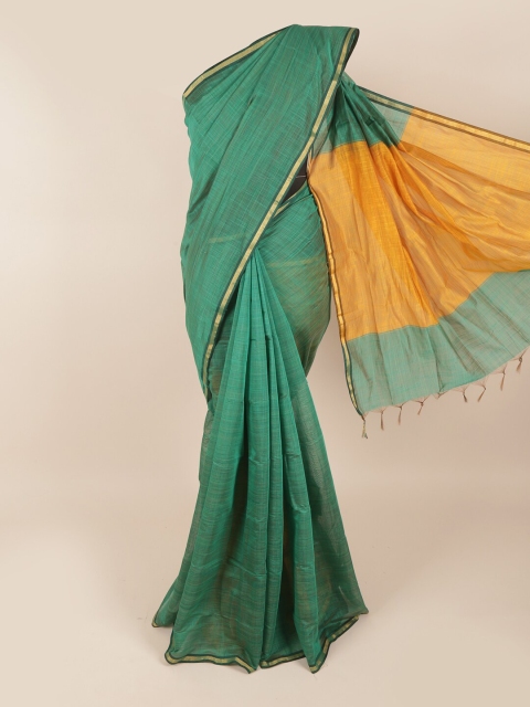 

Pothys Green & Orange Silk Cotton Saree