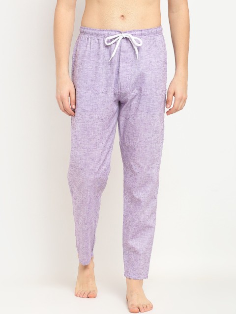 

Jainish Purple Solid Linen Cotton Slim Fit Pyjamas JJOG_021
