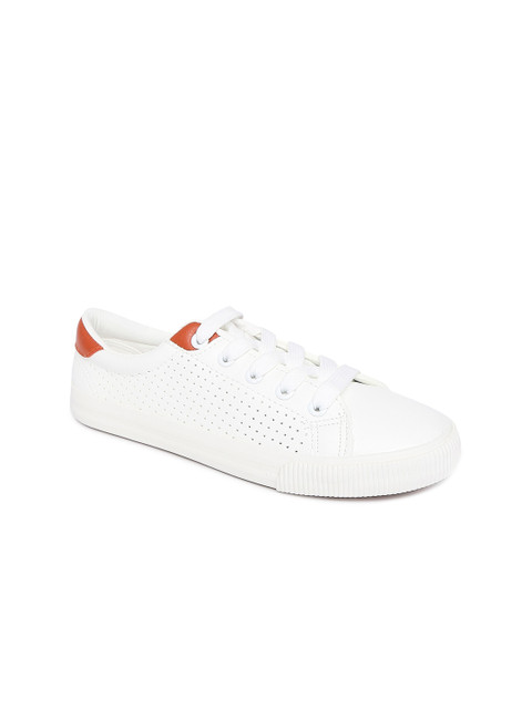 

Forever Glam by Pantaloons Women White Perforations Leather Sneakers