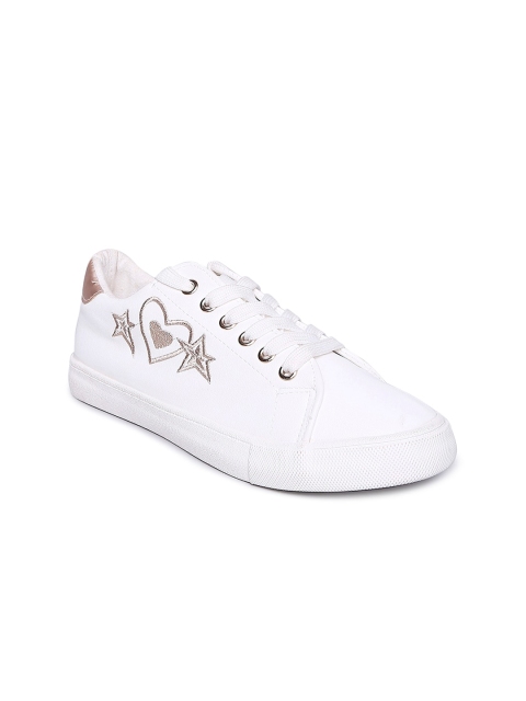 

Forever Glam by Pantaloons Women White Printed Faux Leather Sneakers