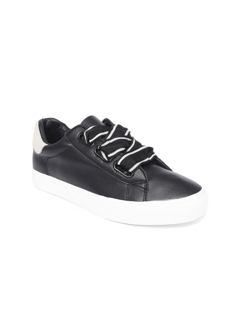 

Forever Glam by Pantaloons Women Black Leather Sneakers