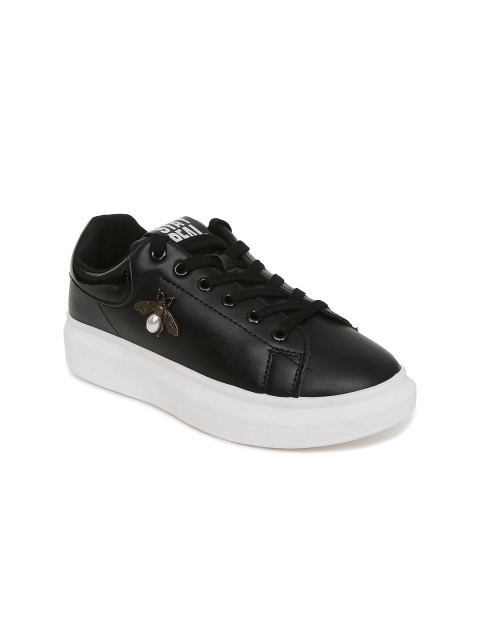 

Forever Glam by Pantaloons Women Black Leather Sneakers