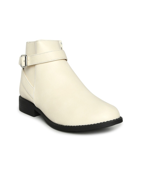 

Forever Glam by Pantaloons Women Beige Leather Flat Boots