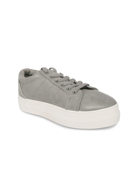 

Forever Glam by Pantaloons Women Grey Leather Sneakers