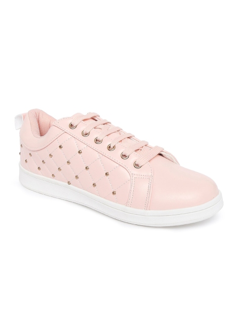 

Forever Glam by Pantaloons Women Pink Studded Leather Sneakers